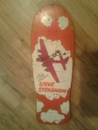 Ultra Rare 1986 Sgi Sure Grip Steve Steadham Autographed Skateboard Deck
