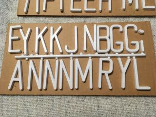 Vintage 2” White Letters Pin Back Micro Sign Plastic Letters For Message Boards