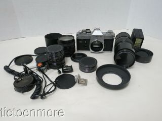 Vintage Camera Grouping Canon Ftb Body Canon Zoom Lens 80 - 200mm 1:4 Vivitar Lens