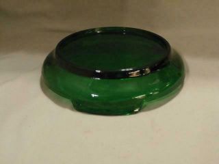 Vintage Anchor Hocking Forest Green Punch Bowl Base Or Stand