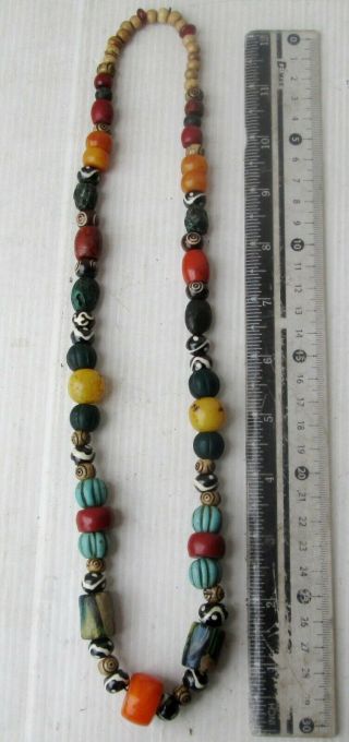 Powerful Vintage Tharu Tibet Tibetan Dzi Bead & Ancient Beads Shaman Necklace