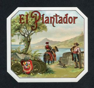 Old El Plantador Cigar Label