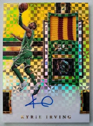 Select Basketball 2017 - 18 Kyrie Irving Gold Game Worn Patch Auto 7/10 Celtics