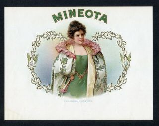 Old Mineota Cigar Label - Image - Gold Embossed