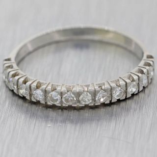 1930s Antique Art Deco Platinum.  28ctw Diamond Stackable Wedding Band Ring