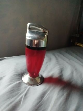 Art Deco Ritepoint Liter Armslift Table Lighter In Red
