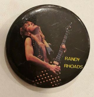 Vtg Randy Rhoads Ozzy Osbourne Promo Pin Pinback Guitar 1985 Randall Estate Ny