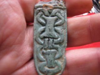 Extremely Rare Viking Strap End Depicting The Stylised Head Of Thor