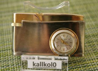 Vintage Watch / Pocket Gas Lighter " Suizo " Swiss Movt.  17 Jewels Watch - Japan