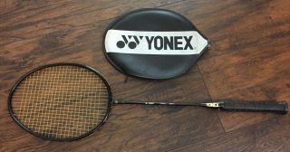 Yonex B - 8100 “blacken” Badminton Racquet - W/ Leather Case - Vintage