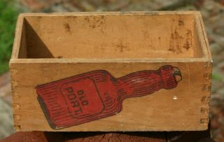 Rj Reynolds Tobacco Co Small Dovetailed Wood Box Old Port Bottle With Tax Stamp