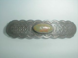 Navajo Vintage Sterling Silver Huge 4.  25 " Royston Turquoise Hair Clip Barrette