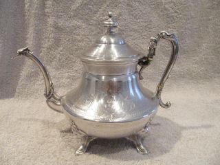 Gorgeous 1900 French Sterling Guilloche Silver Tea Pot Lxvi St 399gr 14,  07oz