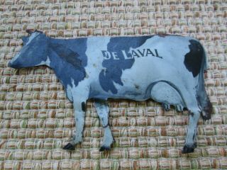Vintage Advertising Tin Litho De Laval Cream Separator Holstein Cow