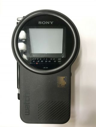 Vintage Sony Watchman Fd - 250 With Power Cable And Leather Bag
