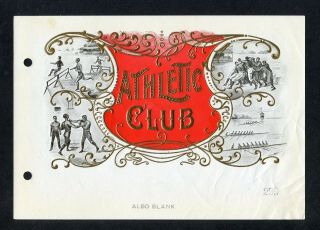 Old Athletic Club Sample Cigar Label - Track - Football - Boxing - Row