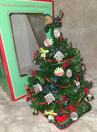 Vintage 1992 Muffy Vanderbear Alpine Christmas Tree Fully Decorated So Adorable