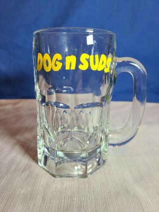 Vintage Dog N Suds Root Beer Mug Large Mug Heavy Glass 6 " Tall