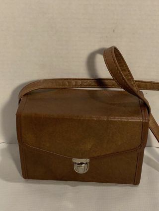 Vintage Faux Leather Camera Bag Box Style With Strap