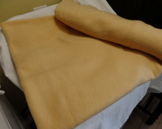 Vintage Faribo 100 Wool 86 " By 100 " Yellow Bed Blanket Made In The Usa