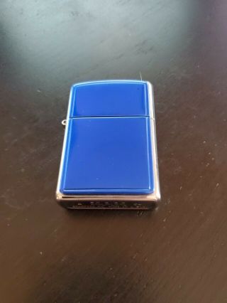 Solid Blue Matte And Chrome Zippo Lighter 2004