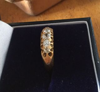 Antique 18ct Gold 5 Stone Diamond Ring.  Approx 0.  75ct.  Size N.  4.  8g.  London 1954