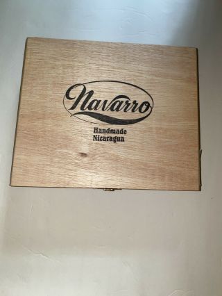 Navarro Empty Wood Cigar Box - 8 - 1/4” L X 10” W X 2 - 3/8” H