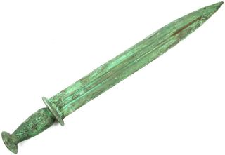 Rare Ancient Heavy Bronze Battle Sword Neolithic Bronze Age 1000 ВС