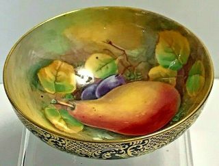 Vintage Paragon Tiny Bowl Fruit Orchard Harvest Hand Painted Signed