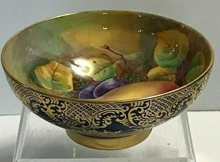 Vintage PARAGON Tiny Bowl Fruit Orchard Harvest Hand Painted Signed 3