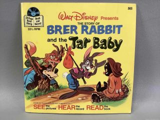 Vintage 1971 Walt Disney Brer Rabbit And The Tar Baby Record & Book Read - Along