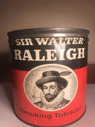 Vintage Sir Walter Raleigh Tobacco Tin With Lid Cool Rare Wow