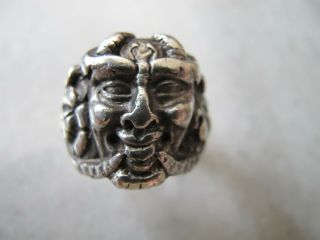 Antique Rare Georgian Silver Satyr \ Devil Ring