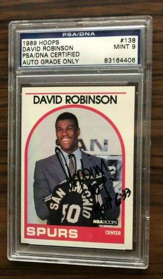 1989 - 1990 Hoops - David Robinson Rc Rookie Auto Signed Nba 50