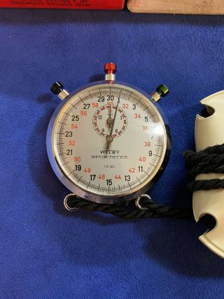 Vintage Welby Sportster 1/10 Second Addition Timer Stop Watch No W513 Silver