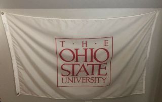 Rare Vintage The Ohio State University Buckeyes 3x5’ Flag (banner),  White
