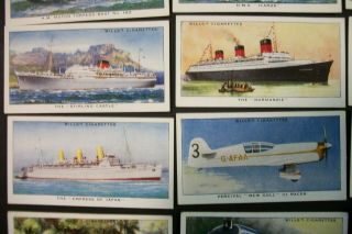 Cigarette Tobacco Cards Wills Speed 1939 Ships Trains Planes Cars 3