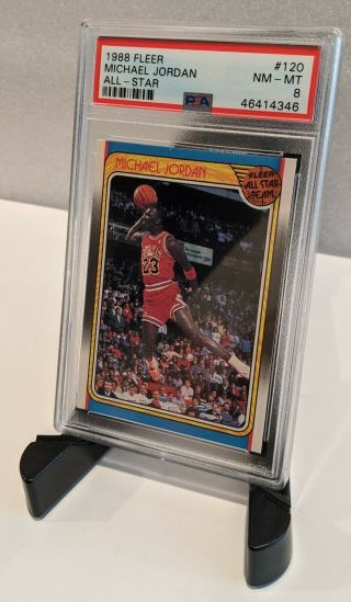 1988 1988 - 89 Fleer Basketball Michael Jordan Bulls All - Star 120 Psa 8 Nm - Mt