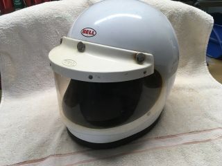 Vintage 1970 Bell Star 120 Racing Full Face Helmet Size 7 With 240 Face Shield