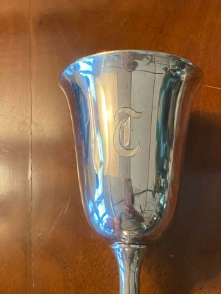 2 Sterling Monogramed Goblets And 1 Wallace Sterling Goblet