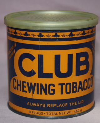 Club Chewing Vintage Tobacco Tin/can Imperial Canada - 450 Grams Round