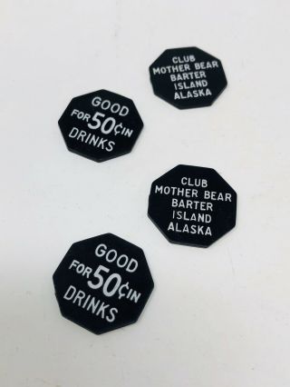 Rare Vintage Club Mother Bear Barter Island Alaska Drink Chips Coins Travel TT20 2
