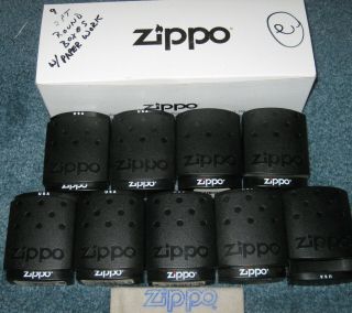 9 Zippo Plastic Display Boxes All With Guarantee Paper Empty