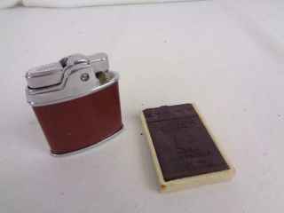 Vintage Ronson Sport Lighter - Brown Leather Wrap,  Ronson Redskin Accessories