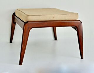 Selig Vtg Mid Century Danish Modern Walnut Wood Z Chair Ottoman Stool Dux Larsen 3