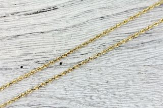 Vintage 14k Yellow Gold Long Rope Necklace Chain 1.  3mm Layer Luxury Staple 28 "