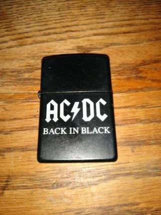 2009 Black Ac Dc Back In Black Zippo Lighter