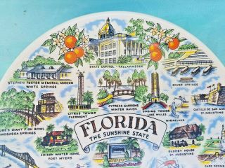 _Vintage 50s Florida Sunshine State Souvenir Plate • Pre Disney Attractions 3