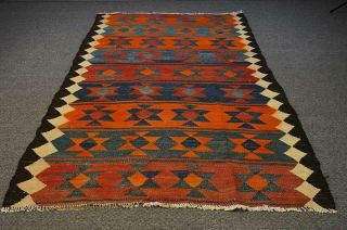 5x8 Vintage Oriental Handmade Wool Traditional Tribal Geometric Kilim Area Rug 2