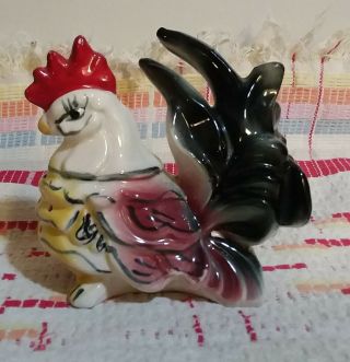 Vintage Rooster/Chicken Ceramic Toothpick Kitchen Decorative Holder EUC 3